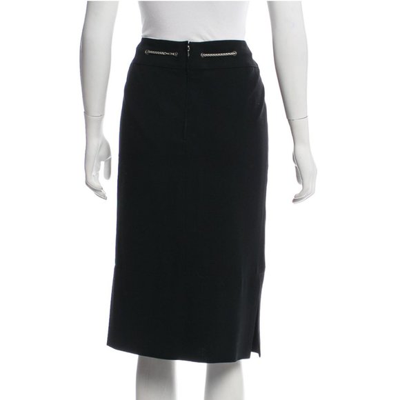 CHANEL classic black skirt with chain accent belt cc - Picture 3 of 4